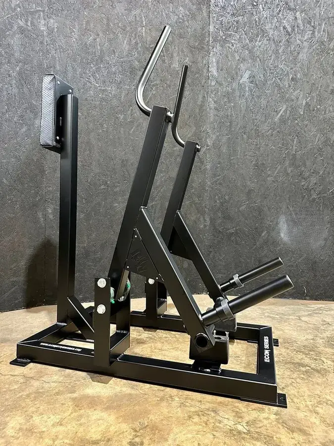 Plate-loaded gym machine built from the pack